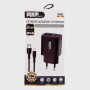 Сетевое зарядное устройство с кабелем TYPE-C 2,4A S-85-TC черный 2USB