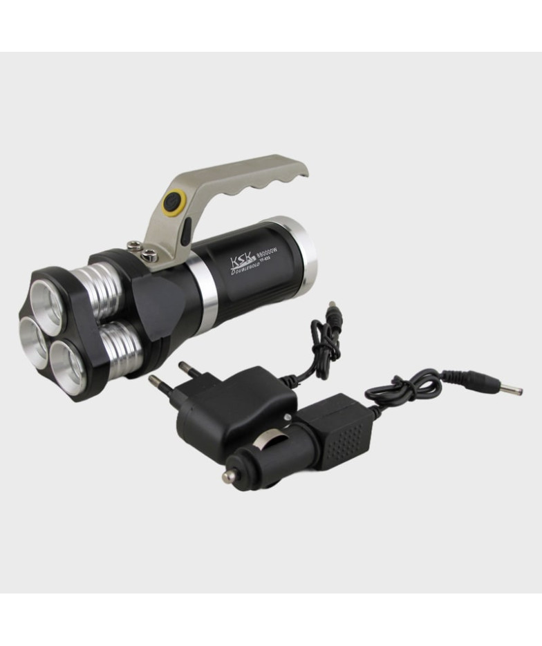 Фонарь аккумуляторный YF-633 (3 ярк. + 3 акк.18650 + ЗУ + авто ЗУ) KSK 5 режимов