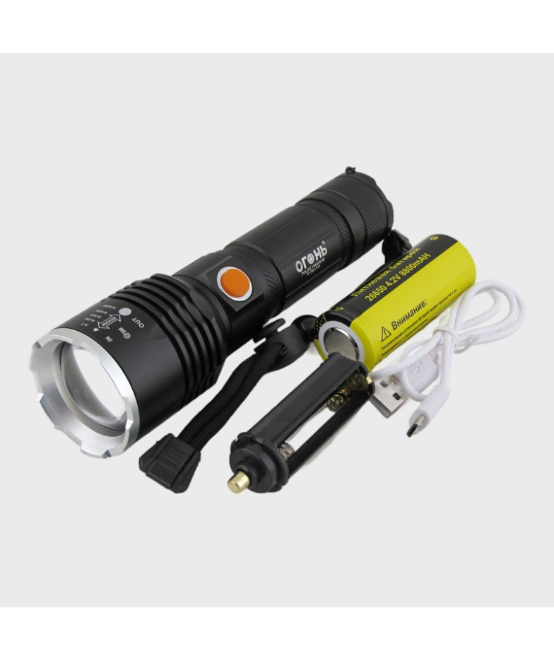 Фонарь светодиодный H-780-P50 (1 мощ., акк.+ шнур microUSB zoom