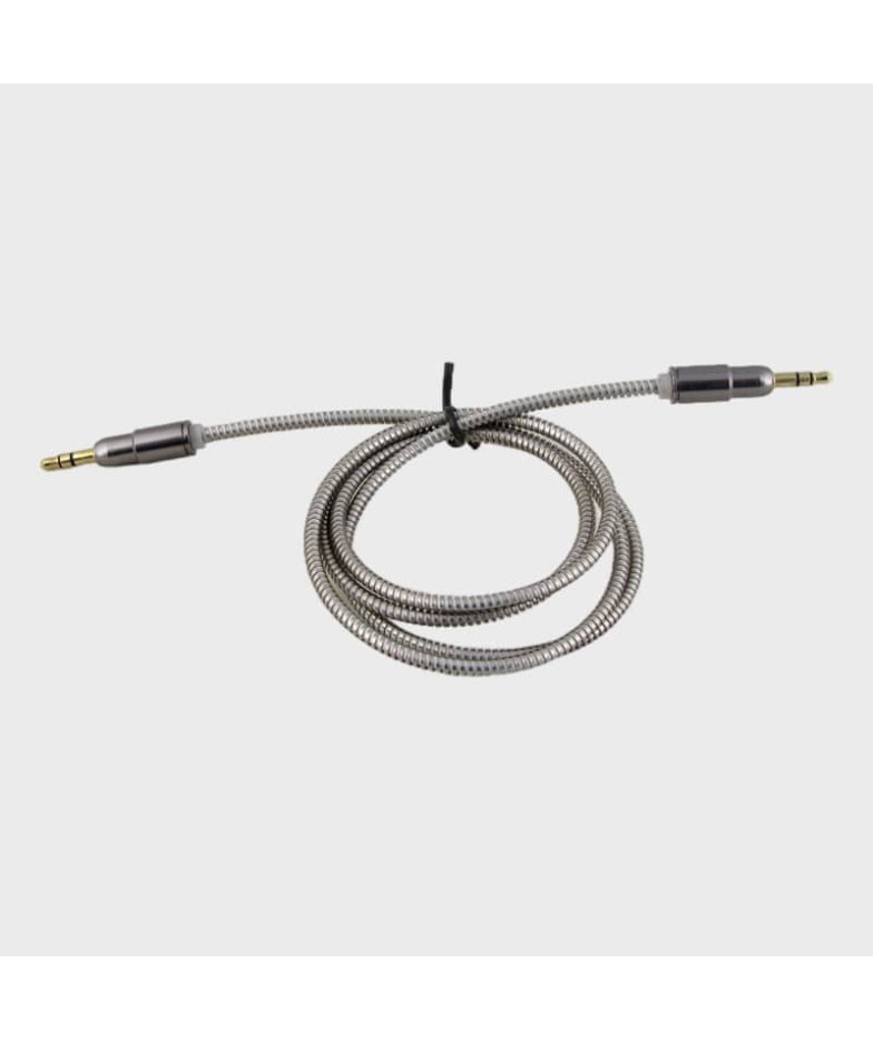 Шнур AUX (Джек 3,5 - Джек 3,5) 1м метал. M-299 черные