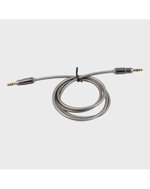Шнур AUX (Джек 3,5 - Джек 3,5) 1м метал. M-299 черные