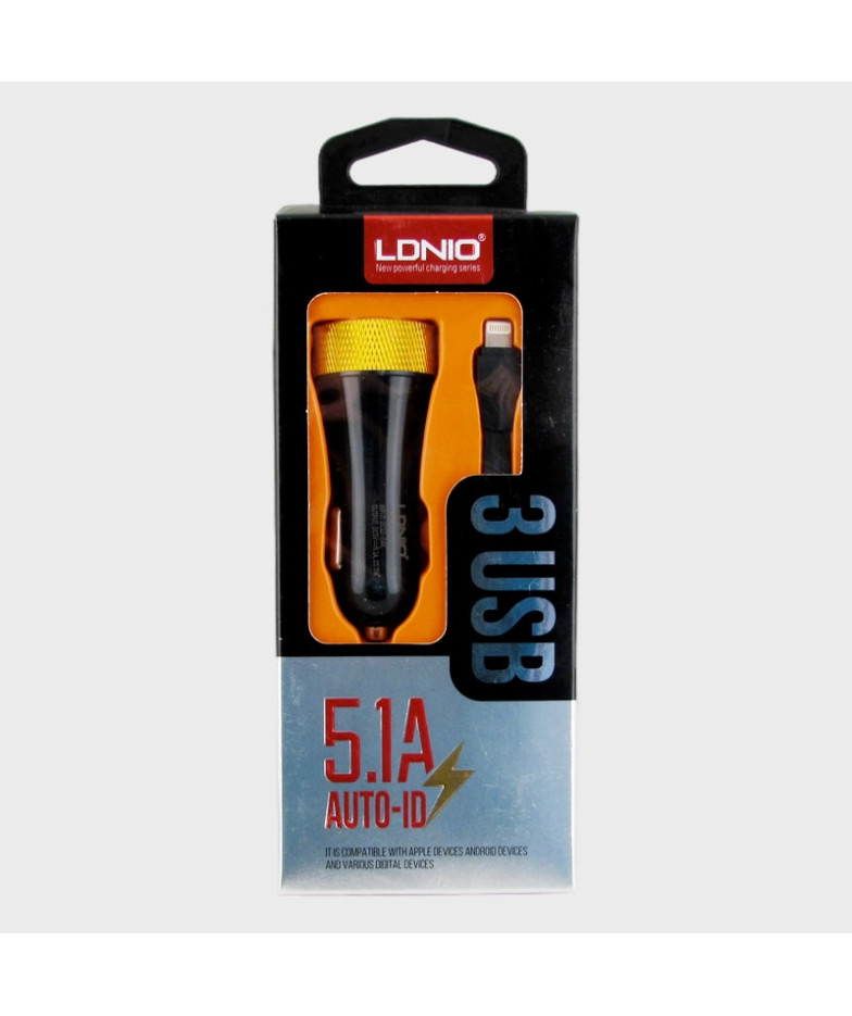 Зарядное устройство для IPHONE 5 авто 5V 5,1A LDNIO C-50-IP5 + 3USB LDNIO