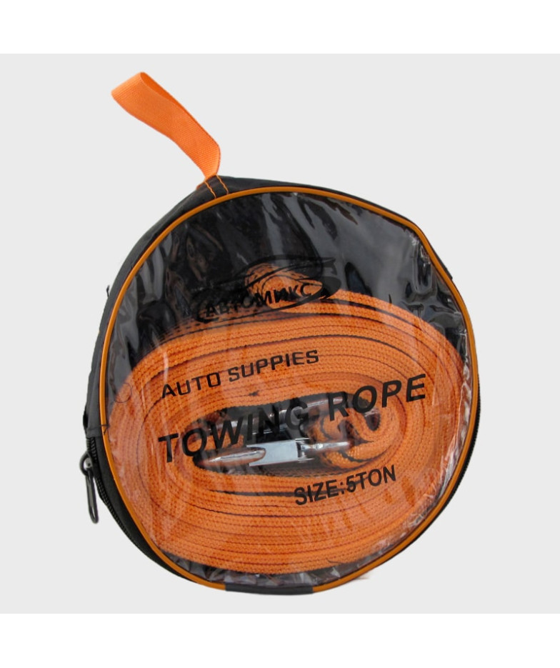 Трос буксировочный 5 тонн 5 метров оранжевый