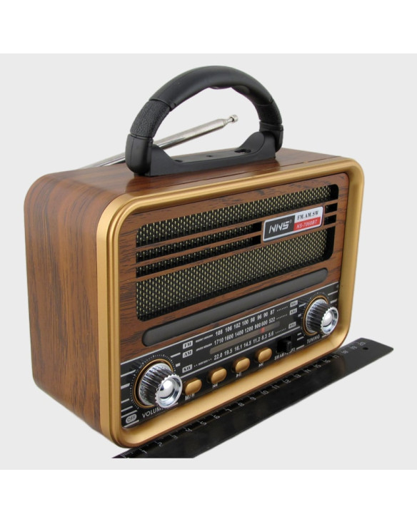 Радиоприёмник NS-7068BT (FM/AM/SW) USB, TF, аккум.18650/2R20, шнур microUSB, Bluetooth