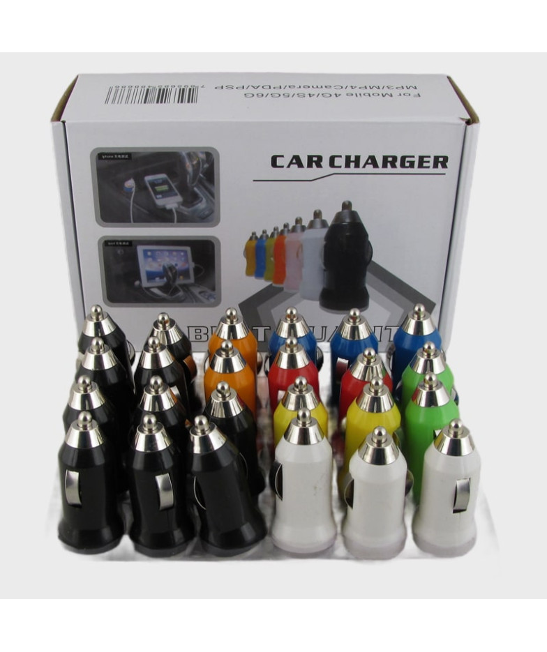 Зарядное устройство (USB) 5V 3A прикур. разноцв. мал. CH-01