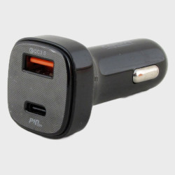 Зарядное устройство (USB+PD) CR-28A черный (без упаковки) QC 3.0 + PD 25W быстрая зарядка, с вольтме