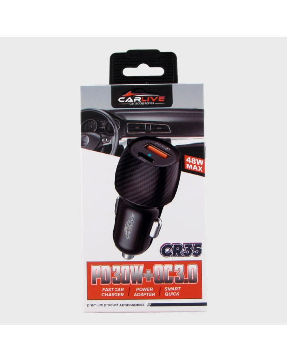 Зарядное устройство (USB+PD) CR-35 черный QC 3.0 + PD30W