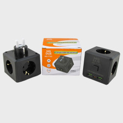 Тройник  сетевой c 2 выходами USB и выходом TYPE-C  HG-7703