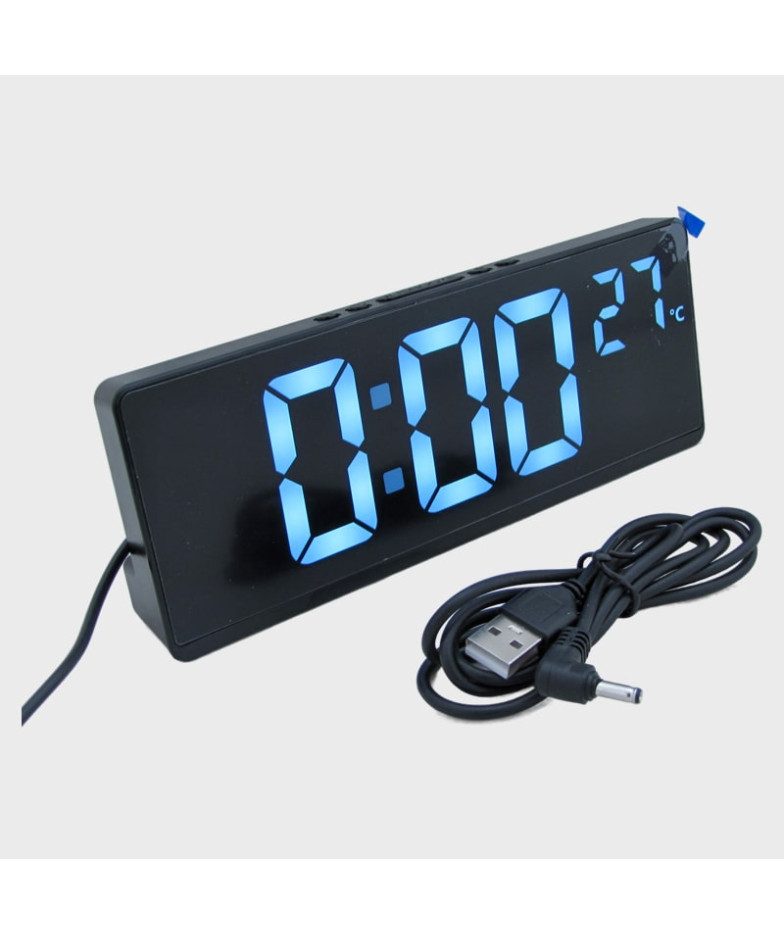 Часы-будильник электронные EC-6631 (белые цифры) с температурой