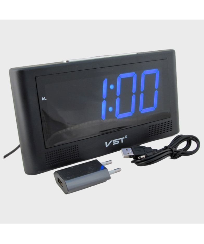 Часы-будильник электронные VST-732-5 (син. циф.)