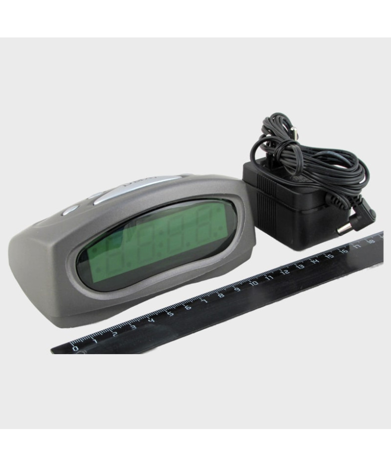 Часы-будильник электронные с темп. №2803 (зел. циф.)