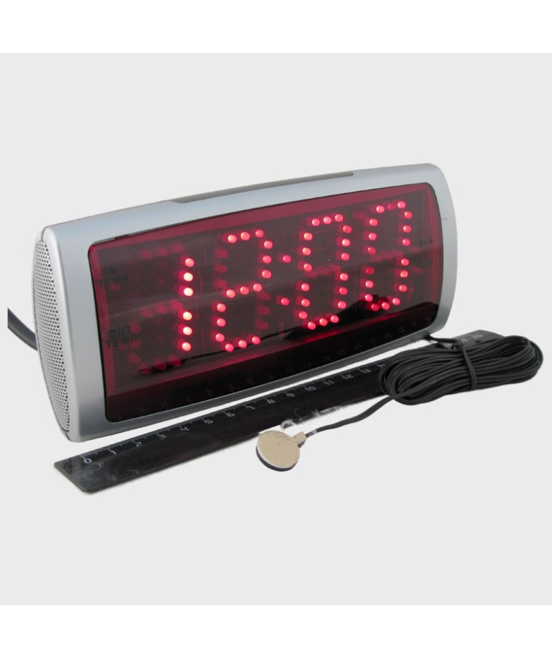 Часы-будильник электронные №772-1 крас. светод., датчик