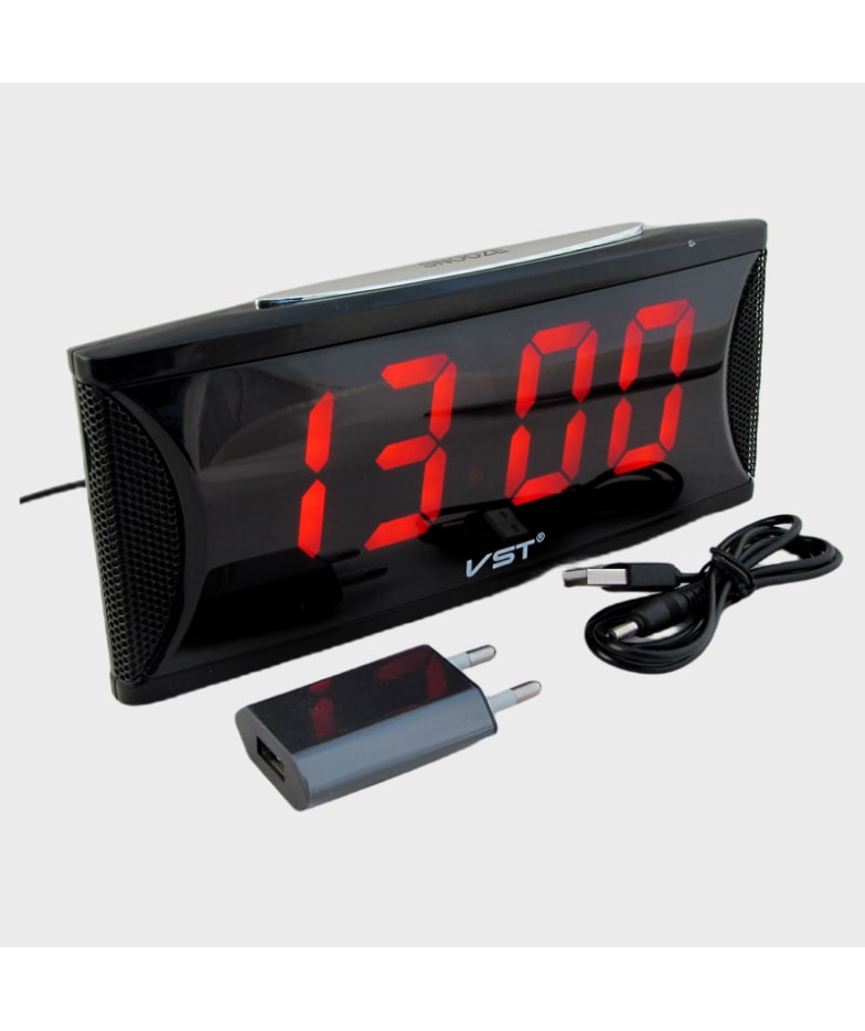 Часы-будильник электронные VST-719-1 (крас. циф.)