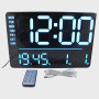 Часы-будильник электронные EC-6636 (белые + голубые цифры) с температурой