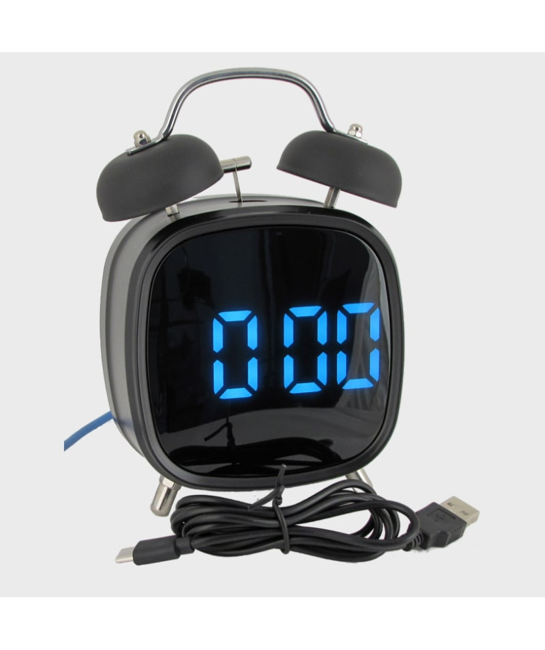 Часы-будильник электронные RE-8032 черный корпус (белые цифры)