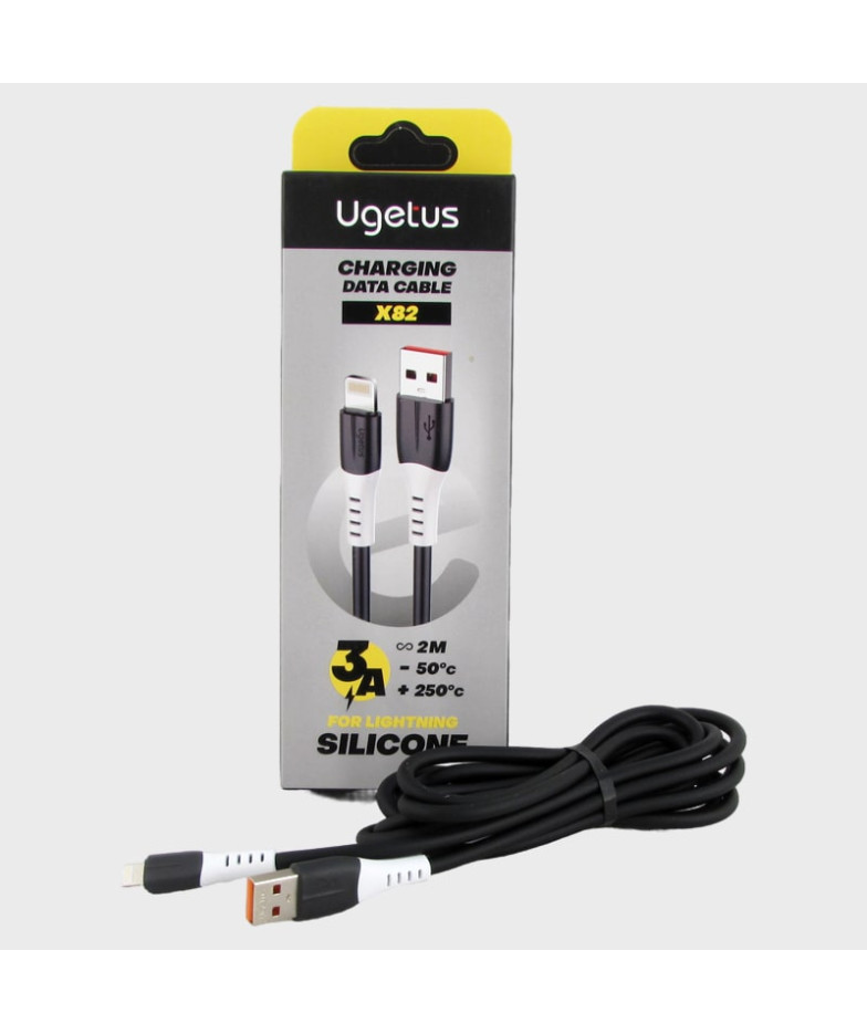 Кабель LIGHTNING 2м X-82A-IP силиконовый черный