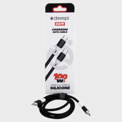 Кабель TYPE-C - TYPE-C 1м DS-79A черный 100W силиконовый в коробке