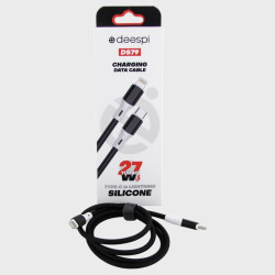 Кабель TYPE-C - LIGHTNING 1м DS-79A черный 27W силиконовый в коробке