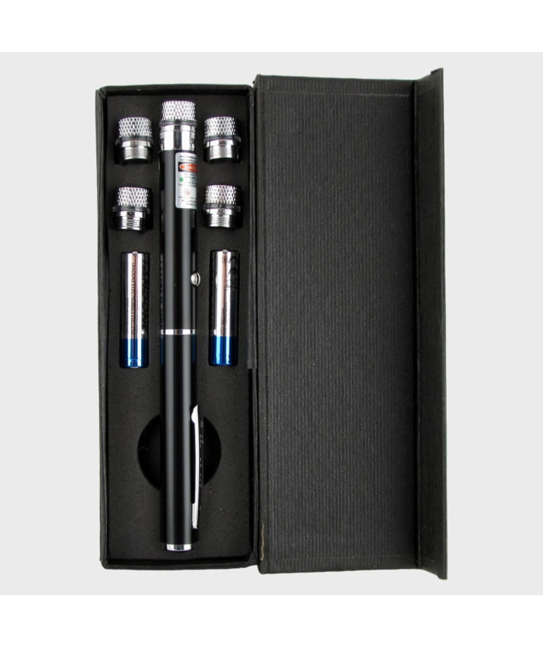 Лазерная указка зелен. 100/1000W 5 насадок