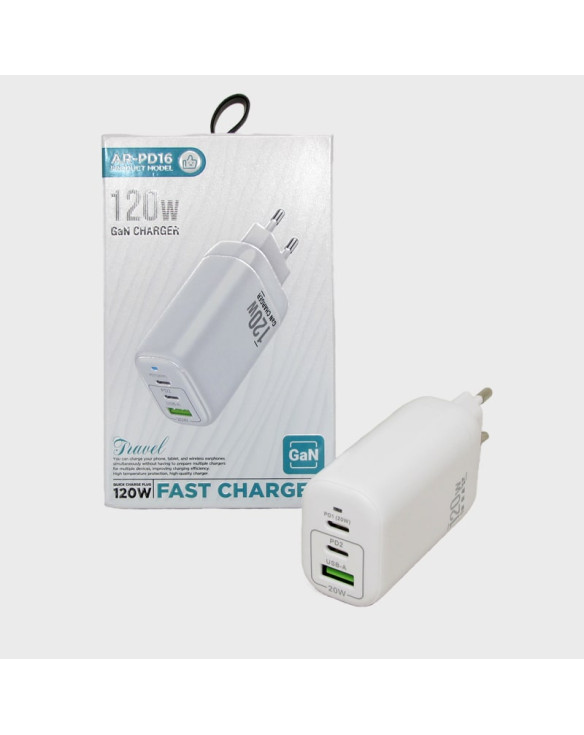 Сетевое зарядное устройство JY-2554 (AR-PD16) USB QC3.0 + 2PD 120W