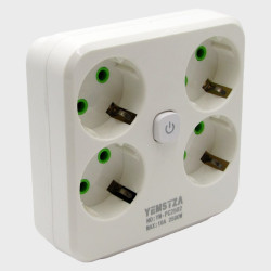Сетевой разветвитель YM-2502 (4 гнезда, 2 USB + TYPE-C) с выключателем