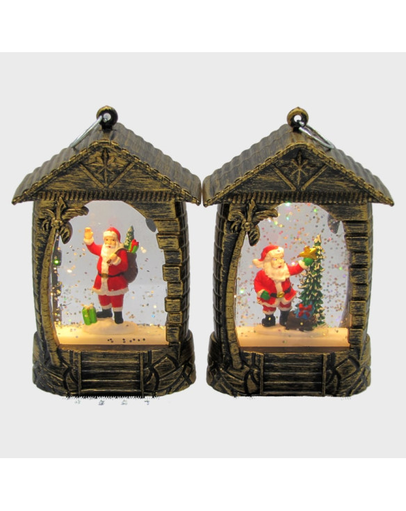 Новогодний фонарь  малый A-11 (Санта) 12см металл
