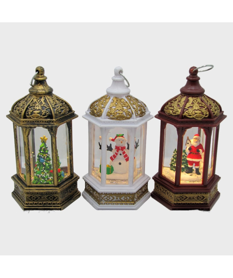 Новогодний фонарь  малый A-10 (Санта) 14см 