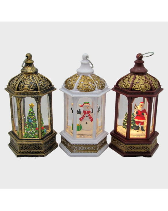 Новогодний фонарь  малый A-10 (Санта) 14см 