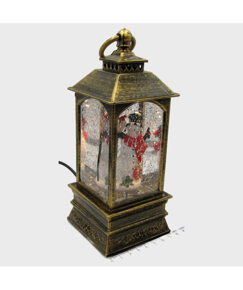 Новогодний фонарь  средний А-1 (Снеговик) 20см металл