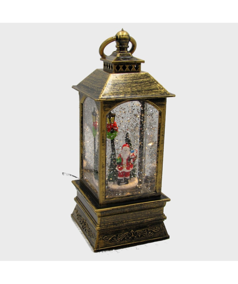 Новогодний фонарь  средний А-1 (Санта) 20см металл