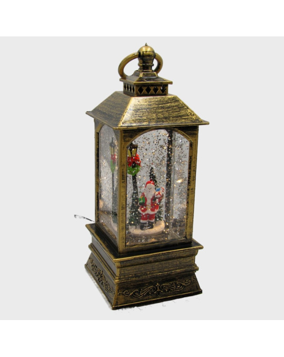 Новогодний фонарь  средний А-1 (Санта) 20см металл