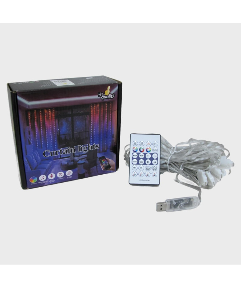 Умная штора (3*2м) с управлением по смартфону RGB Bluetooth