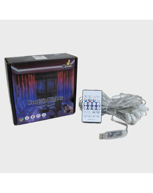 Умная штора (3*2м) с управлением по смартфону RGB Bluetooth