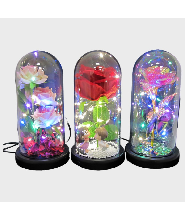 Светильник настольный светодиодный ZP-1/2/3 (розы в колбе)