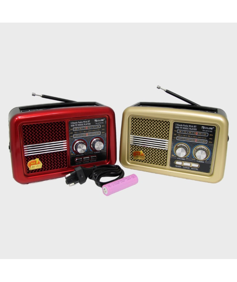 Радиоприёмник RX-BT978S 4 band (FM/AM/SW1-2) USB, TF, встроен. аккум. шнур TYPE-C, солнечная батарея