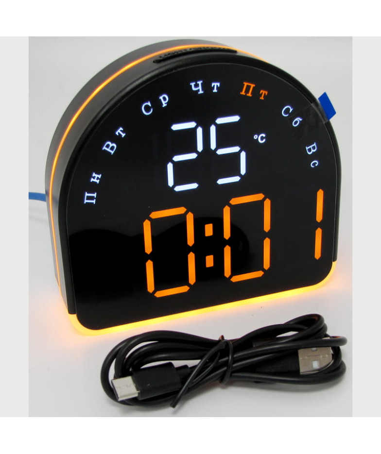 Часы-будильник электронные GH-5522 (оранжевые цифры)