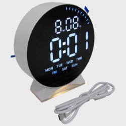 Часы-будильник электронные GH-6680 (белые цифры)