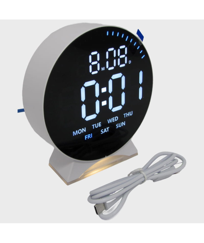 Часы-будильник электронные GH-6680 (белые цифры)
