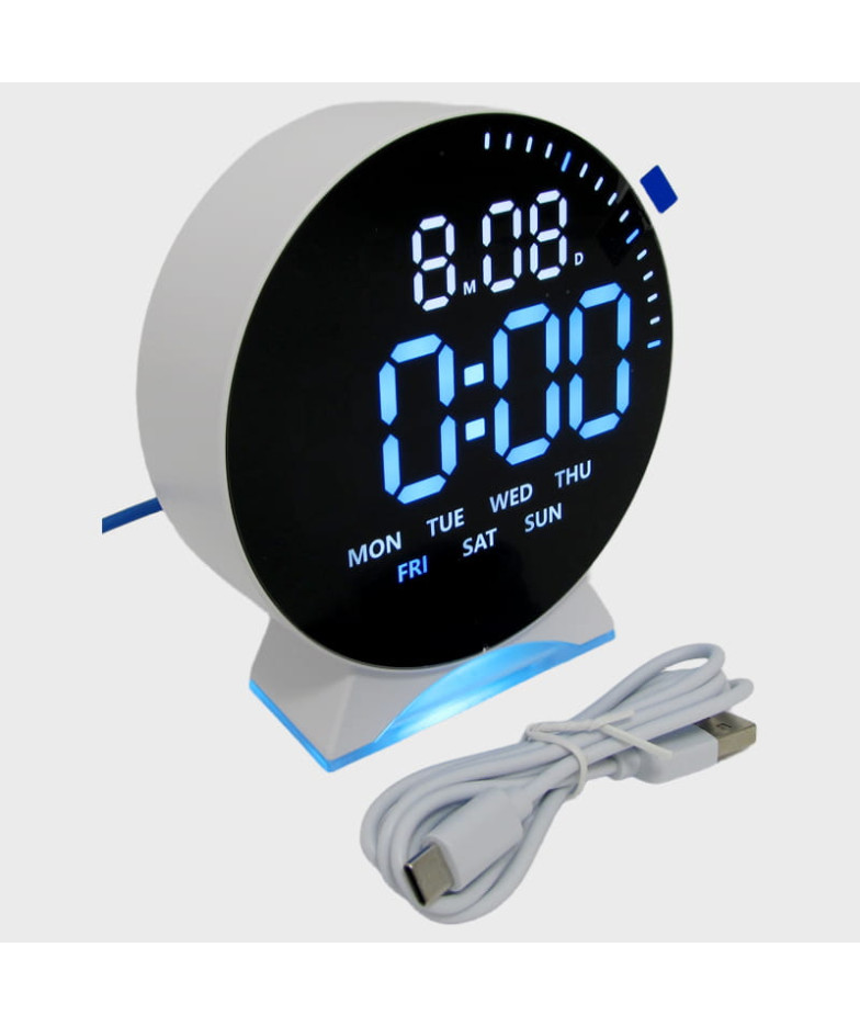 Часы-будильник электронные GH-6680 (синие цифры)