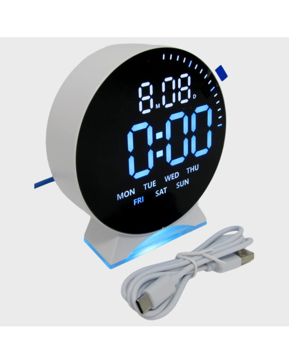 Часы-будильник электронные GH-6680 (синие цифры)