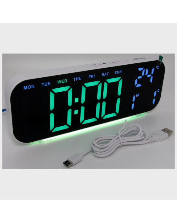 Часы-будильник электронные GH-9015 (зеленые цифры)