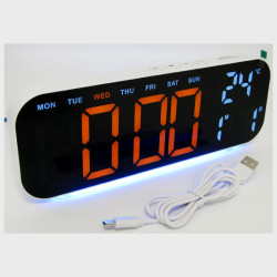 Часы-будильник электронные GH-9015 (оранжевые цифры)