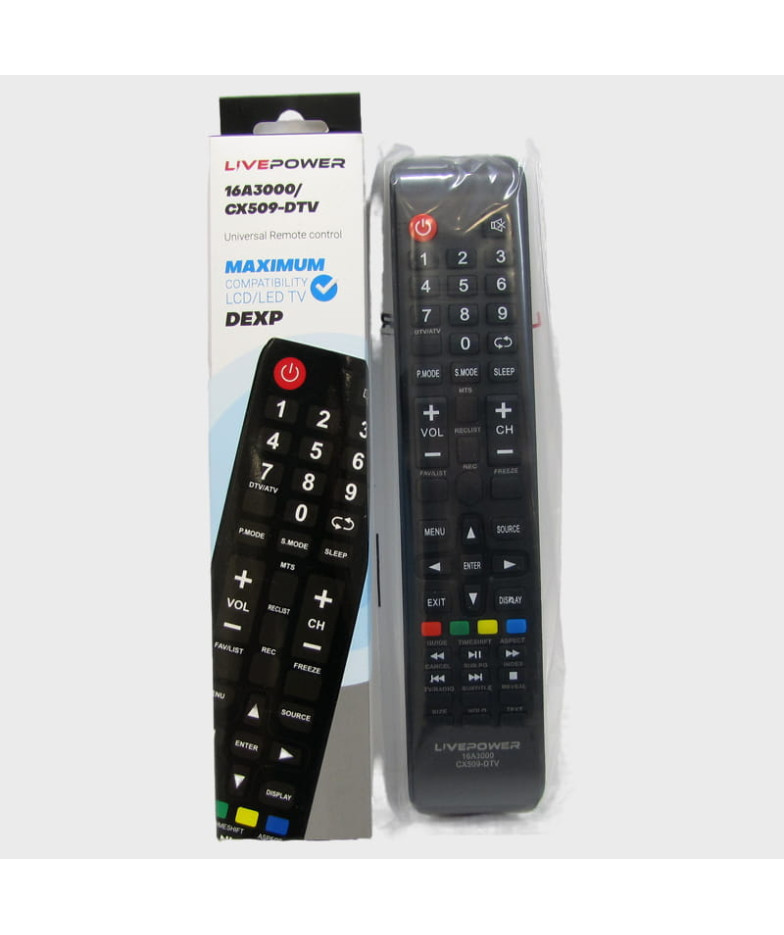 Пульт универсальный ТВ 16A3000/CX509-DTV for DEXP