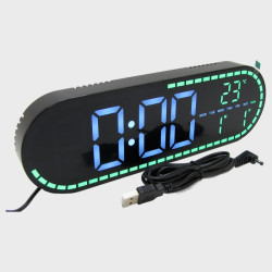 Часы-будильник электронные GH-9009 (белые+зеленые цифры)