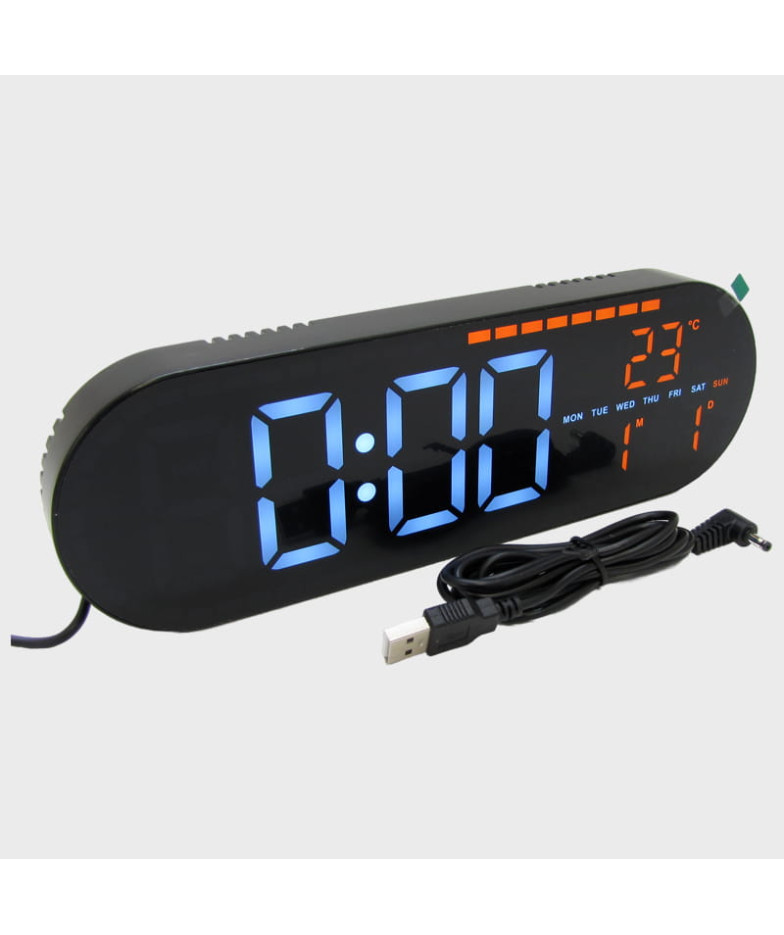 Часы-будильник электронные GH-9009 (белые+оранжевые цифры)