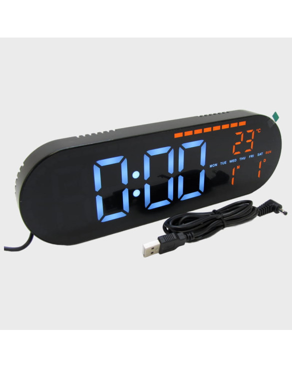 Часы-будильник электронные GH-9009 (белые+оранжевые цифры)