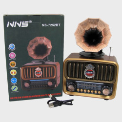 Радиоприёмник NS-7252BT 3 band (FM, AM, SW) акк. 18650, шнур microUSB, USB, TF, Bluetooth ??