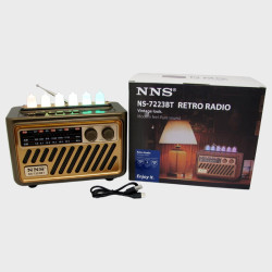 Радиоприёмник NS-7223BT 3 band (FM, AM, SW) акк. 18650, шнур microUSB, USB, TF, Bluetooth ??