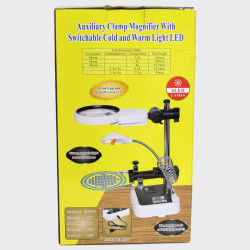 Лупа (90-3,5/34-5"/34-8") MG-16129DC на подст. с зажим. (питание от USB/3AA) 6 ламп