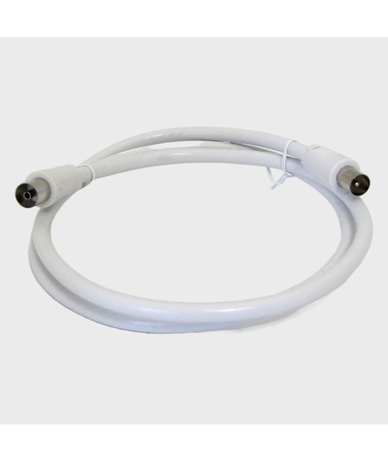 Кабель антенный TV-01 (ТВ гнездо - ТВ штекер) 1м белый